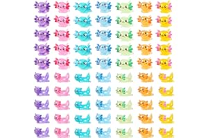 GGSTDDUP 70 Pcs Mini Resin Axolotl, Tiny Axolotl Miniature Figures Toy Mini Axolotl Charm Ornament for Fairy Garden Landscape Aquarium Birthday Christmas Party Decoration (7 Colors)