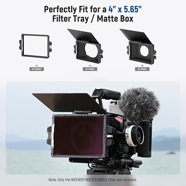 NEEWER 2 PACK ND0.9/1.8 (3/6 STOPS) SQUARE ND FILTER, 4″X5.65″ DUAL SIDED 30 MULTI NANO COATED CINEMA NEUTRAL DENSITY FILTER FOR NEEWER MATTE BOX COMPATIBLE WITH TILTA COMPATIBLE WITH SMALLRIG