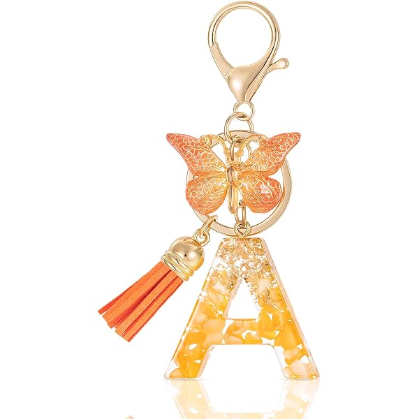 OKAICEN Alphabet Initial Keychain - Butterfly Pendant, Resin Letter Charm For Bag, Wallet (Letter B) - View #5