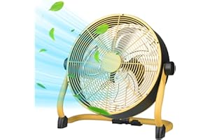 TrendGear 12 Inch High Velocity Floor Fan, Heavy Duty Metal Industrial Fans with 3 Speeds, Portable Fan with Adjustable 360° Head Tilt