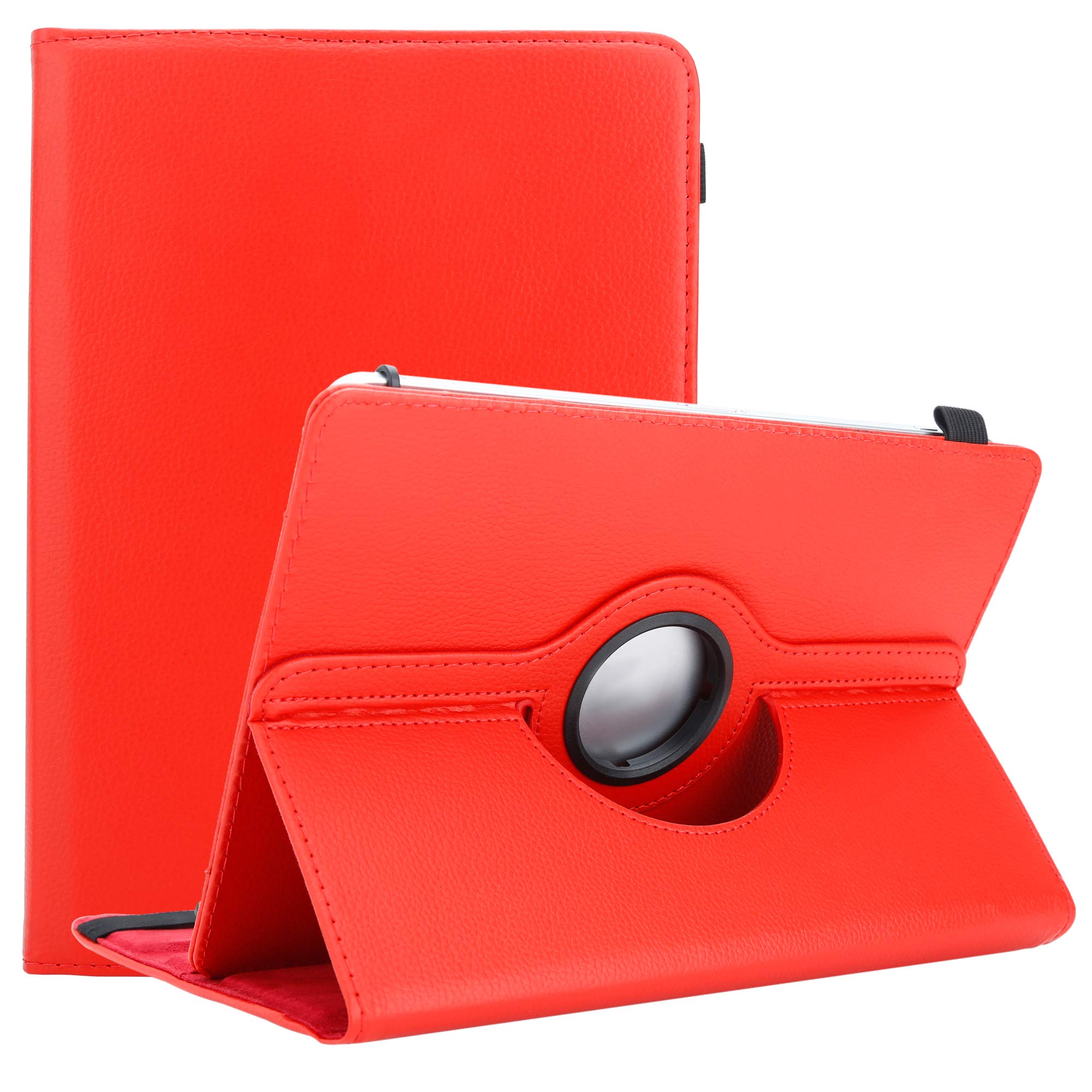 Cadorabo Tablet case compatible with Xiaomi Mi Pad 4 PLUS (10.1 inch) in RED - Protective cover made of synthetic leather with stand function - 360 degree case with elastic band