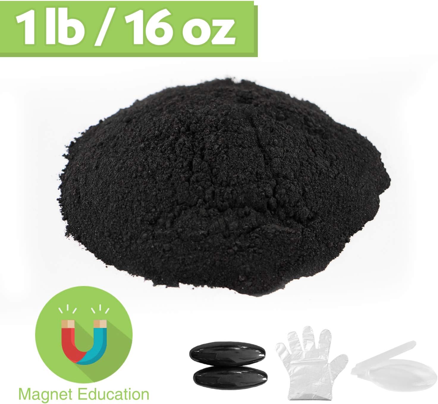 YIMI FEATURE Magnetic Iron Powder for Magnet Education Iron Filings (16 oz), 2 Small Complementary Magnets, Zen Garden Magnetic Sand (1 lb)