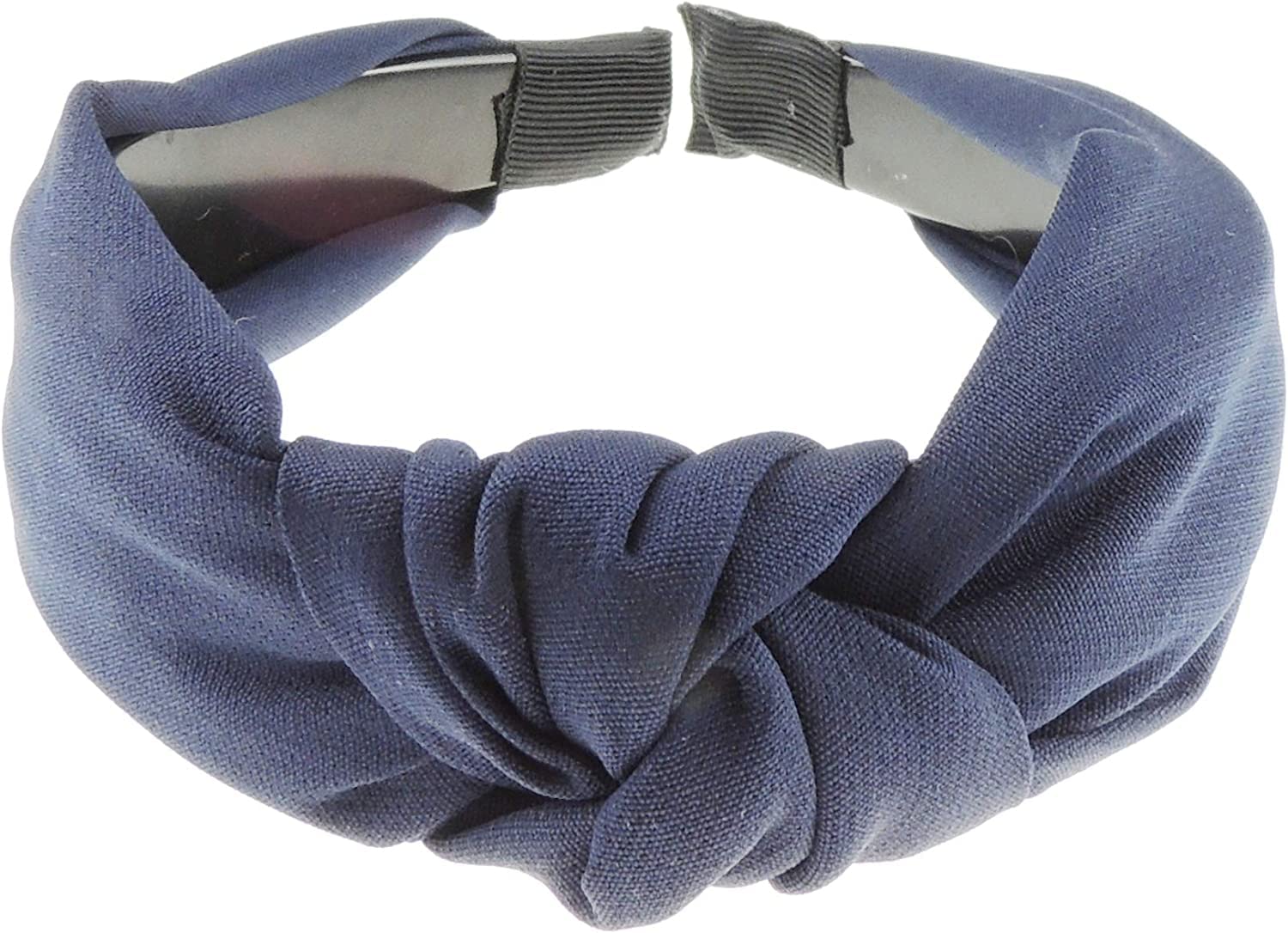 Ladies Draped Chiffon Twist Knot Headband Alice Band (Navy)