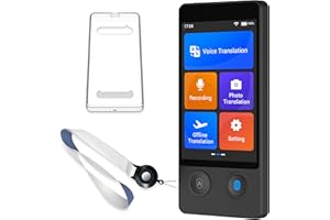 Anfier Translator Device W12S Support 144 Languages and Accents 98% High Accuracy Rapid Two Way Translation in 1s with Protective Case and Lanyard