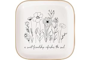 FUNNYWISH LITTLEBIGGER A Sweet Friendship Refreshes The Soul - JewelryTray,Friendship Gifts for Women,Bible Verse Jewelry Dish,Christian Gifts Jewelry Dish,Best Friend Birthday Gifts for Women