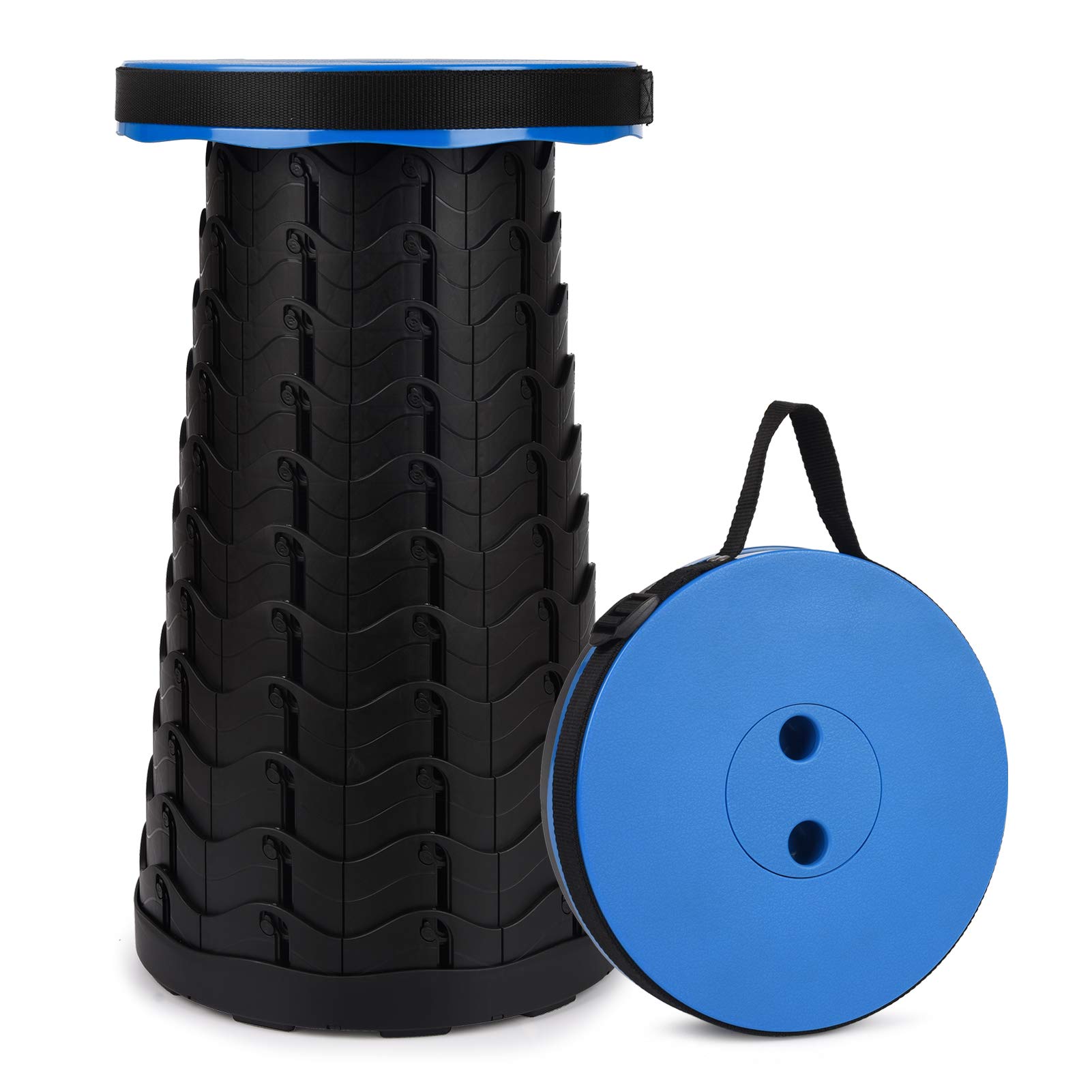 FIEMACH Portable Telescopic Stool, 2nd Generation Folding Stool Camping Lightweight Stool for Outdoor Camping BBQ Fishing Hiking Gardening Indoor, Maximum Load 397 lb