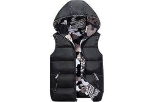 Happy Cherry Kids Winter Hooded Vest Padded Camouflage Reversible Waistcoat Sleevelss Jacket 3-12Y