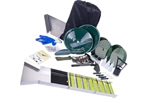 Jiawu Complete Gold Panning Kit, Folding 50 Inch Gold Sluice Box, Gold Prospecting Kit, Portable Aluminum Alloy Gold Mining E