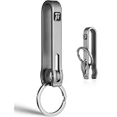 FEGVE Titanium Key Belt Clip, Carabiner Keychain Clip Belt Key Holder | GR5 Titanium Alloy, Ultra-Light, Rustproof &amp; Anti-Deform, Secure Rotary Lock Design