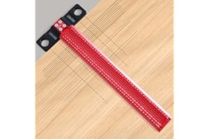 HEAVY FOG MOUNTAIN HFM Woodworking Scriber T-Square Ruler 12 inch, Architect Ruler for Carpenter Work, Layout and Measuring, Aluminum Alloy Square Layout Scriber