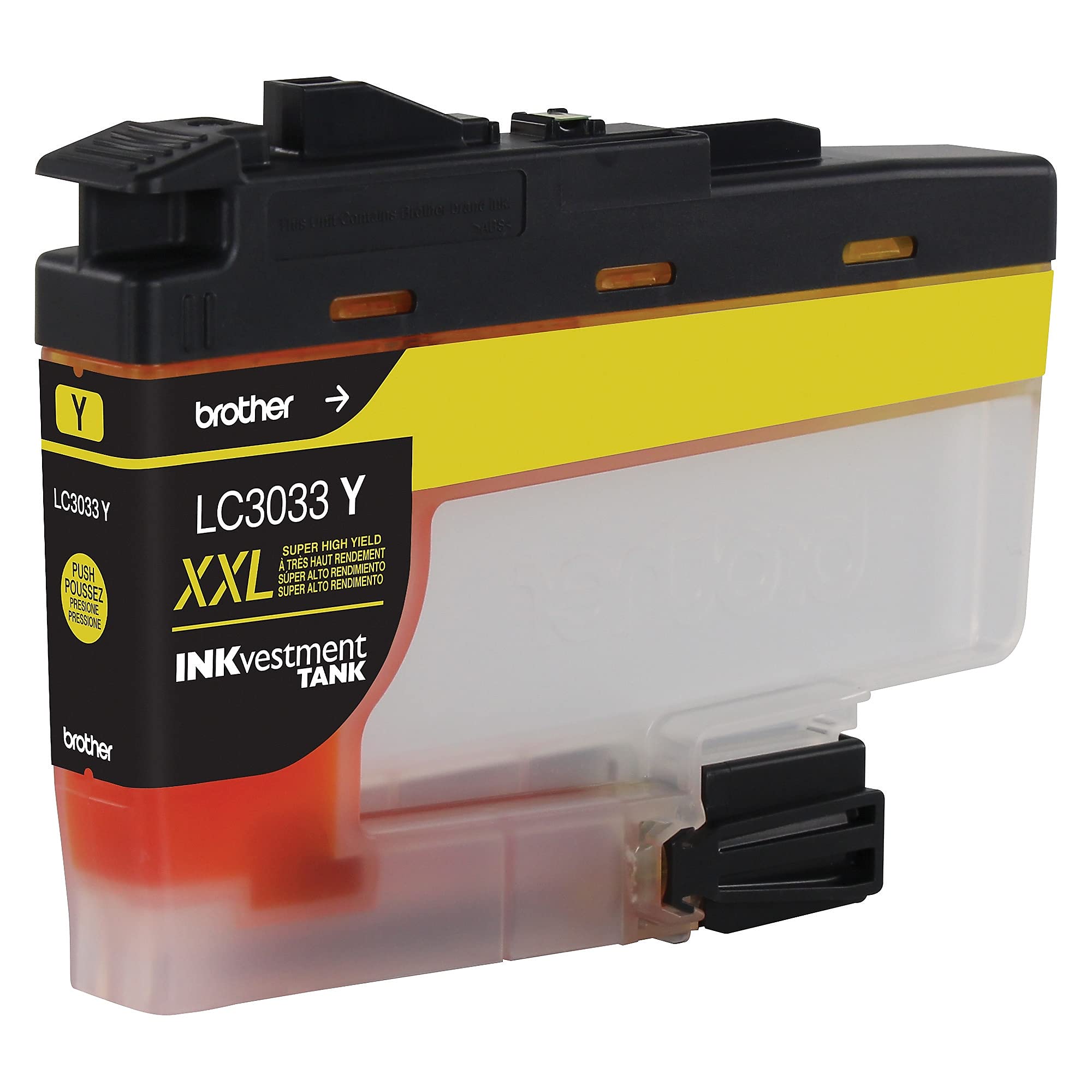 Brother Genuine LC3033Y, Single Pack Super High-Yield Yellow INKvestment Tank Ink Cartridge, Page Yield Up to 1,500 Pages, LC3033, Amazon Dash Replenishment Cartridge