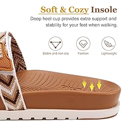 KuaiLu Womens Slides Sandals with Plantar Fasciitis