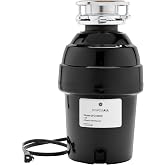 GE Disposall Continuous Feed 1 HP Motor Garbage Disposer, Good for Grinding: Cooked Meat, Beans, &amp; Seeds, Universal 3 Bolt Install &amp; Power Cord Included, Recommended Families of 4 or More, GFC1065W