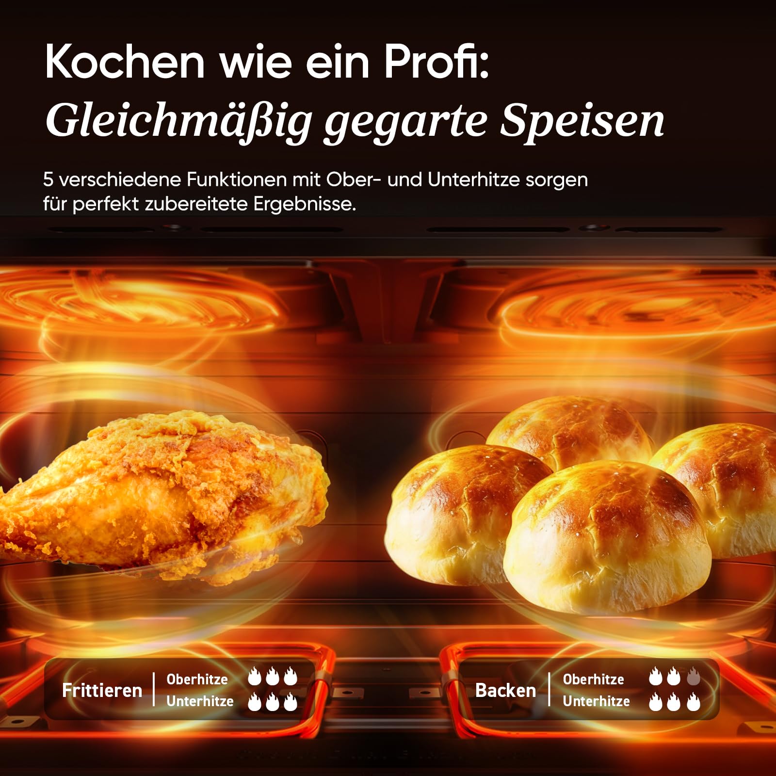 COSORI Heißluftfritteuse 2 Kammern, Dual Blaze TwinFry 10L Airfryer, mit 4 Heizrohren und flexiblen Kammern, gleichmäßige Hitzeverteilung, Temperatur bis 240 Grad C, Schwarz, TF102S 3