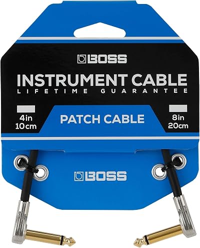 Boss Bpc-4 4In 10Cm Patch Cable with Slimline Pancake Plugs for Pedalboards