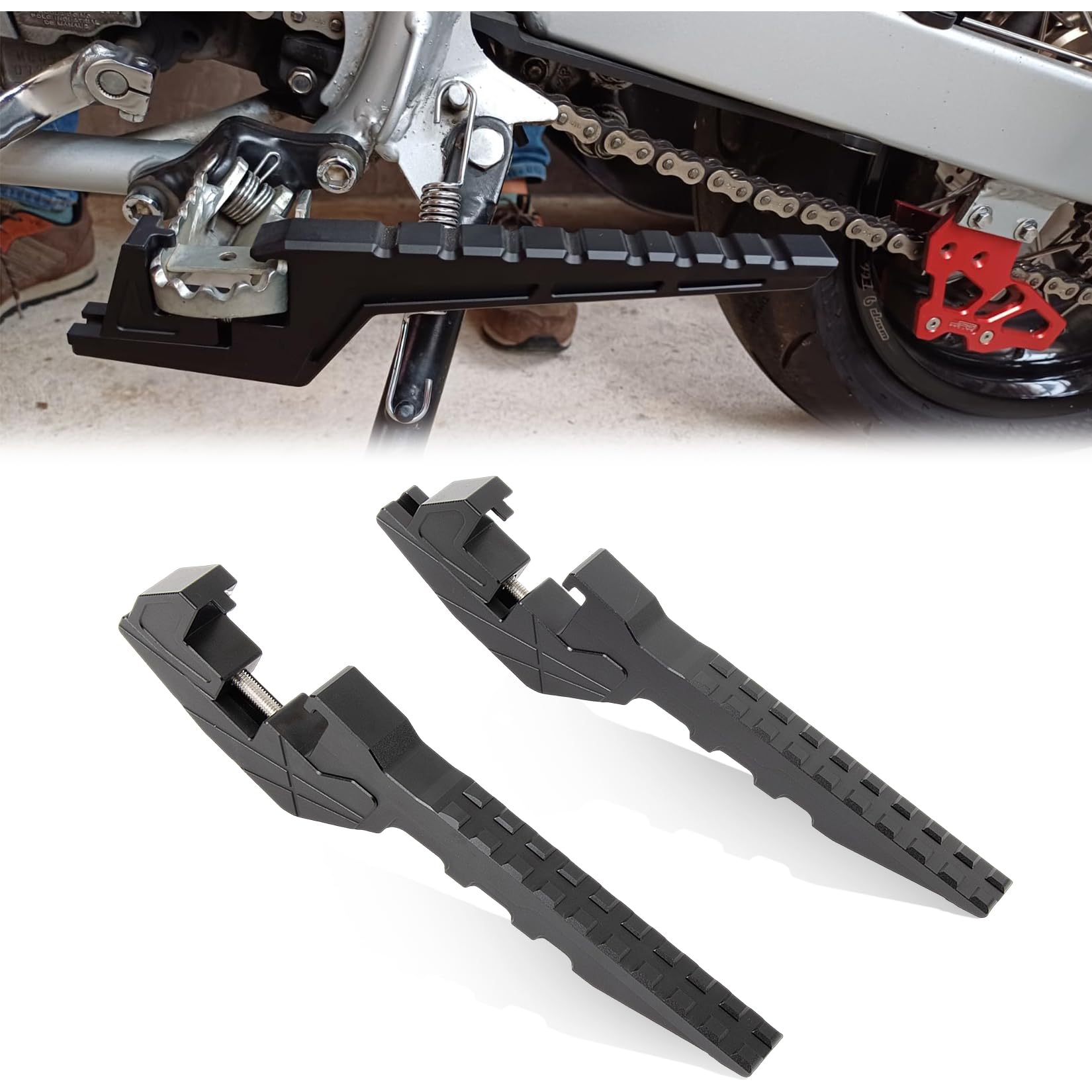 Photo 1 of Dirt Bike Passenger Pegs for Ebike - PSLER Motorcycle Passenger Footpegs for Segway X160 X260 Electric Dirt Bike, Black