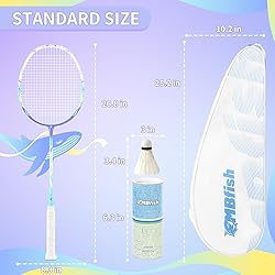 MBFISH Badminton Racket Set with 2 Carbon Fiber
