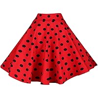 JOPHY & CO. Falda Midi Plisada Versátil Con Cintura Elástica Para Mujer (código 7089), Lunares Negros, XXL