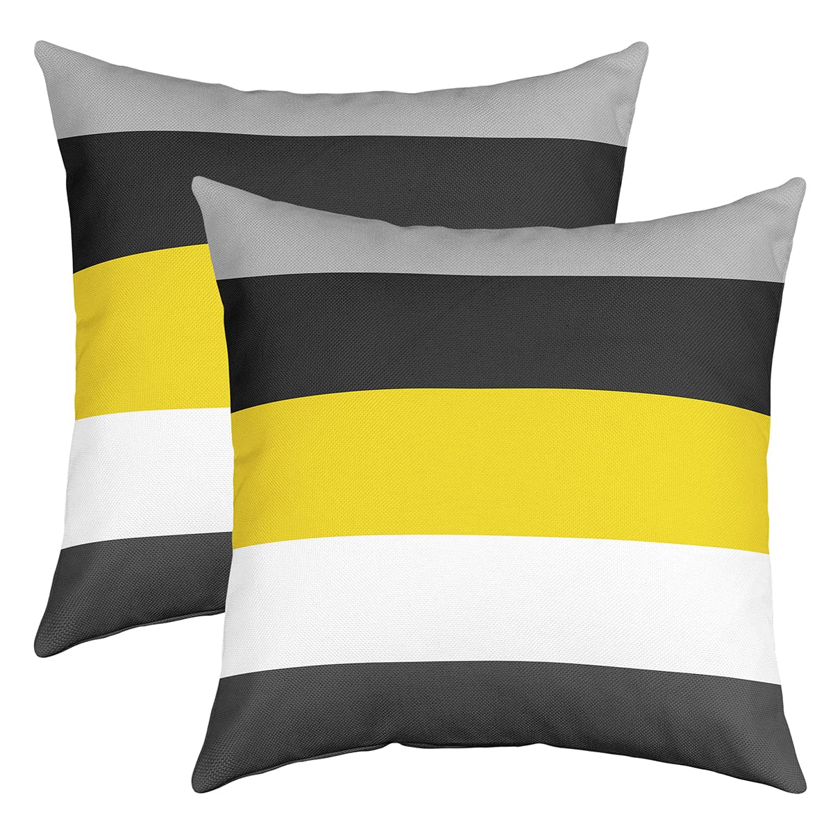 Loussiesd Set of 2 Throw Pillow Covers Geometric Rectangular Grey Yellow White Black Cushion Case for Home Living Room Decor Reversible Modern Abstract Art Decorative Throw Cushion Case 16x16 Inch