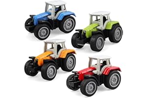 victob 4 Pack Farm Tractor Toys for Toddlers Boys 3-5, Die cast Tractor Toy for Kids Boys & Girls 3 4 5 6 7 8 Years Old, Birthday Gift & Cake Toppers