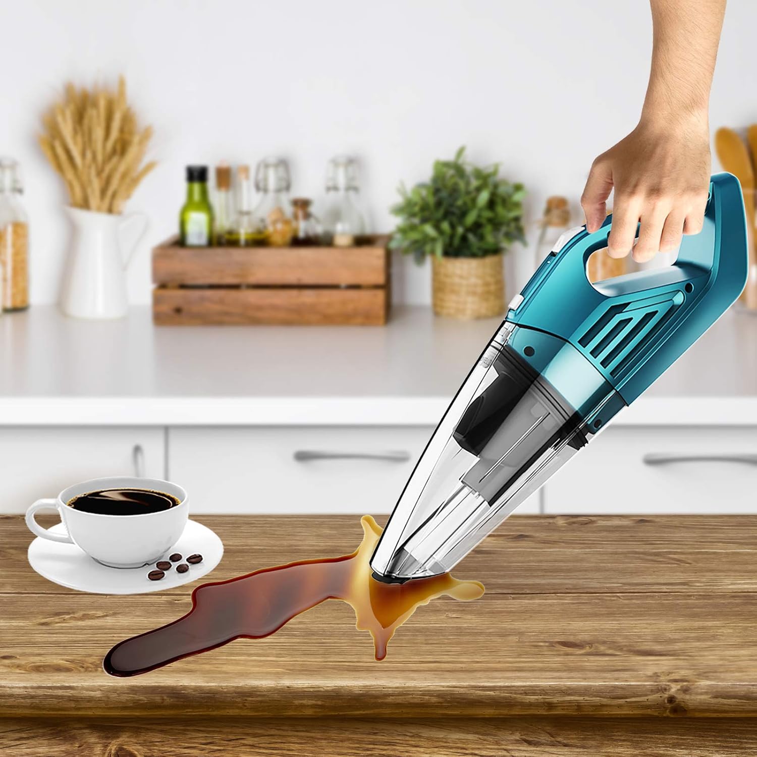 ORFELD Handheld Vacuum, 7500PA Hand Vacuum Cordless with Powerful Suction, Wet Dry Portable Handheld Vacuum Cleaner for Pet Hair, Home and Car Cleaning: Home & Kitchen