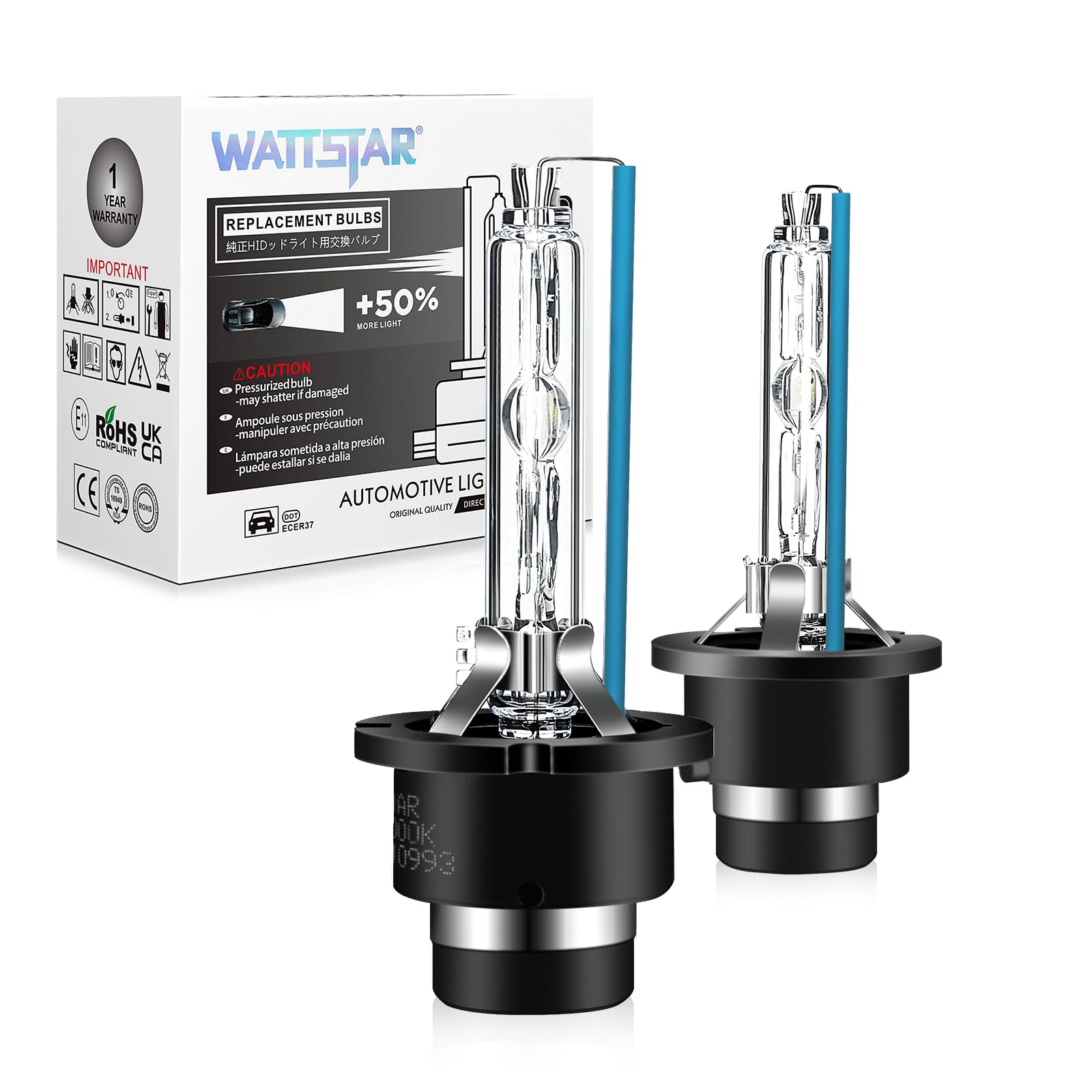 wattstar OEM Quality D2S 8000K, Xenon Headlight, HID D2S Headlight, Xenon Headlight Bulbs, HID Xenon Bulb (pack of 2).……