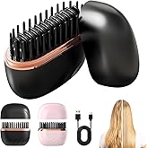 Mini Hair Straightener, Cordless&Rechargeable Portable Hair Straightener Brush with 3 Temperature Setting, Fast Heating Hot Comb&Anti-Scald Shell Plates,Mini Straightener Brush for Home Travel Gift