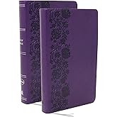 NKJV Bible + Journal Set: Personal Size, Large Print Bible with Cross-References, Purple Leathersoft