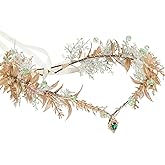 MOSTORY Fairy Flower Crown for Women - Woodland Elf Crown for Renaissance Faire Accessories Cosplay Photo Shoot Fairy Outfit