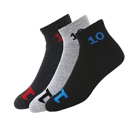 Maanja Men's Cotton Sports Socks, Pack of 3 (Free Size) (Multi-Coloured)