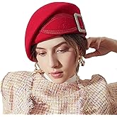 Womens Wool Felt French Berets Pillbox Hat Vintage Beanie Beret Bowknot Cap