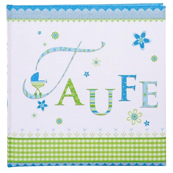 Goldbuch Taufalbum, Lovely, 2 5x 25 cm, 60 weiße Blankoseiten mit Pergamin-Trennblättern, Leinen bedruckt, Blau, 24186