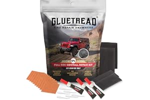 GLUETREAD MORE TREAD MORE TRACTION GlueTread Full-Size 4x4 Sidewall Tire Repair Kit | Sidewall Tire Patch Kit Puncture Repair Kit for Off-Road 4x4 Vehicles | Improved Rubber Formula No Accelerator Needed 10 Minutes Curing Time