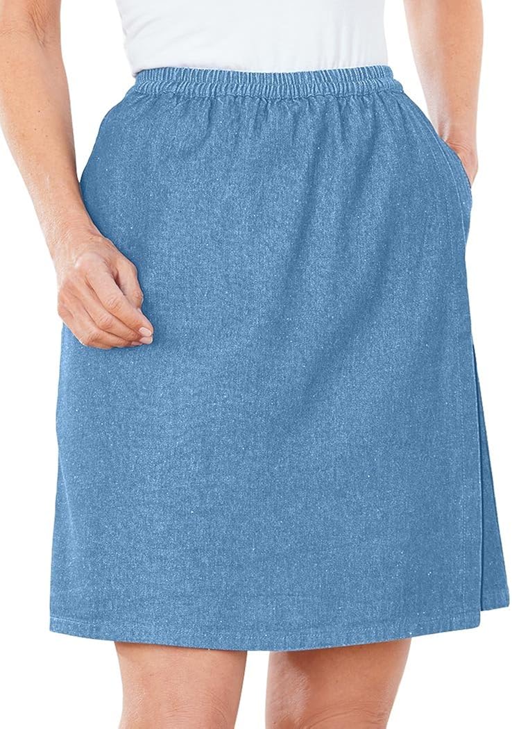 AmeriMark Denim Skort at Amazon Womenâs Clothing store