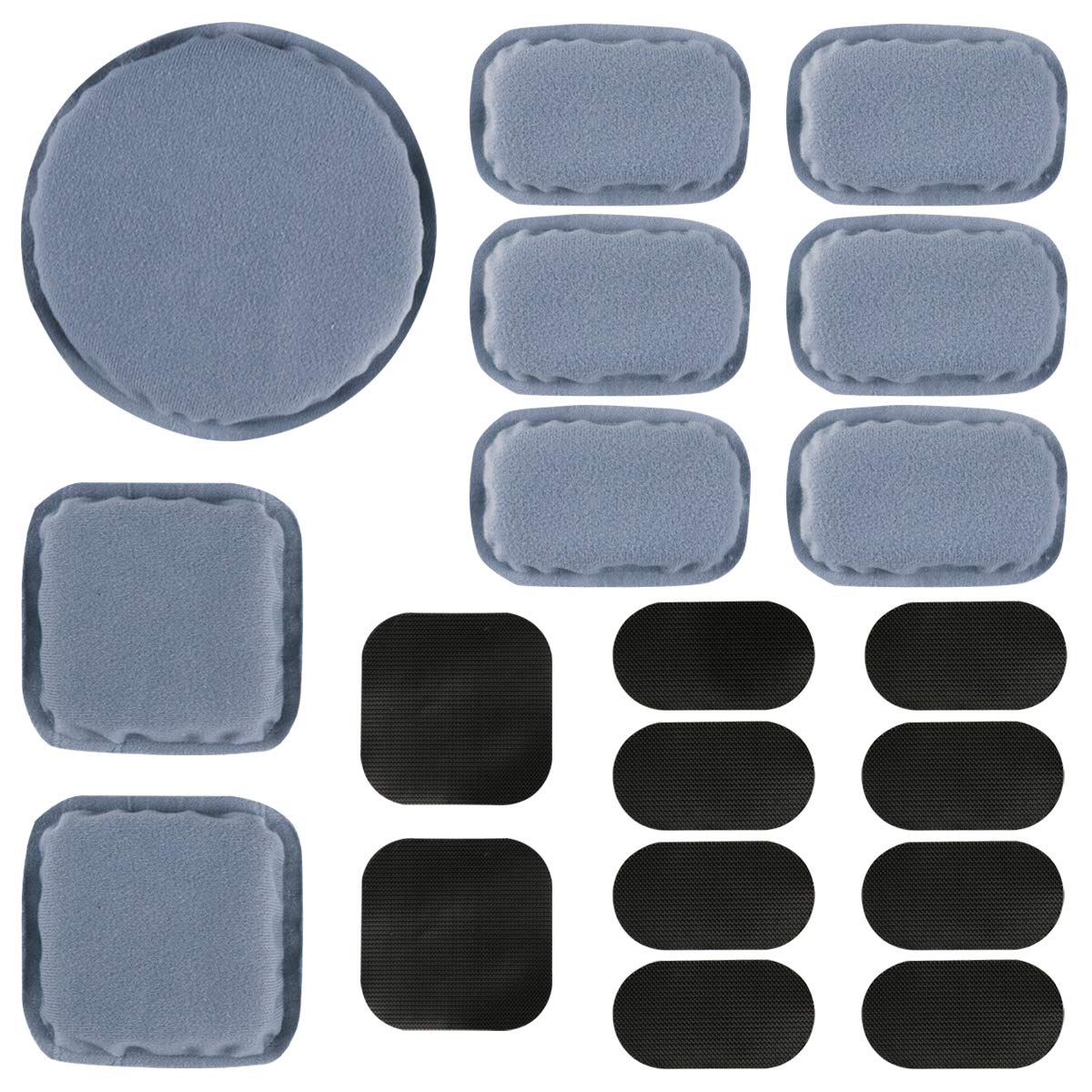 Aoutacc Universal Airsoft Helmet Pads,19pcs/Set Replacement Foam Padding Kits Set Accessories Mats for Fast Helmet (Memory Foam, Gray)