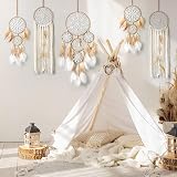 LOMOHOO Dream Catcher Set of 5 Boho Macrame Wall Hangings - Moon & Sun view 4