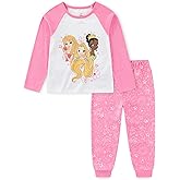 Disney Princess Aurora Tiana Rapunzel Girls Long Sleeve Shirt and Pants Set for Toddler to Big Kids