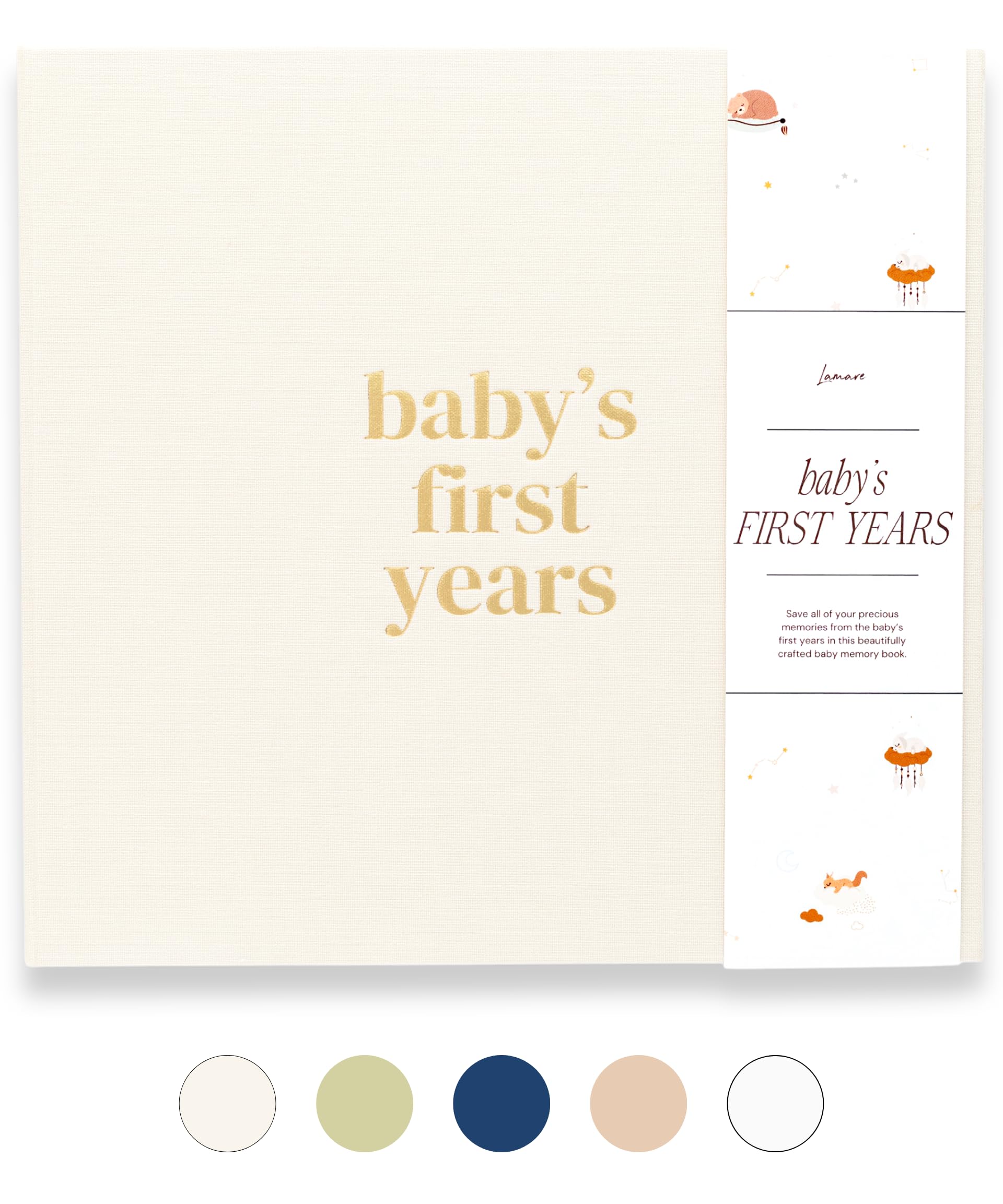 Photo 1 of Lamare Baby First Year Book – Baby Memory Book for Girls & Boys - Baby Milestone Book from Pregnancy to Childhood – Cute Baby Book Keepsake Gift