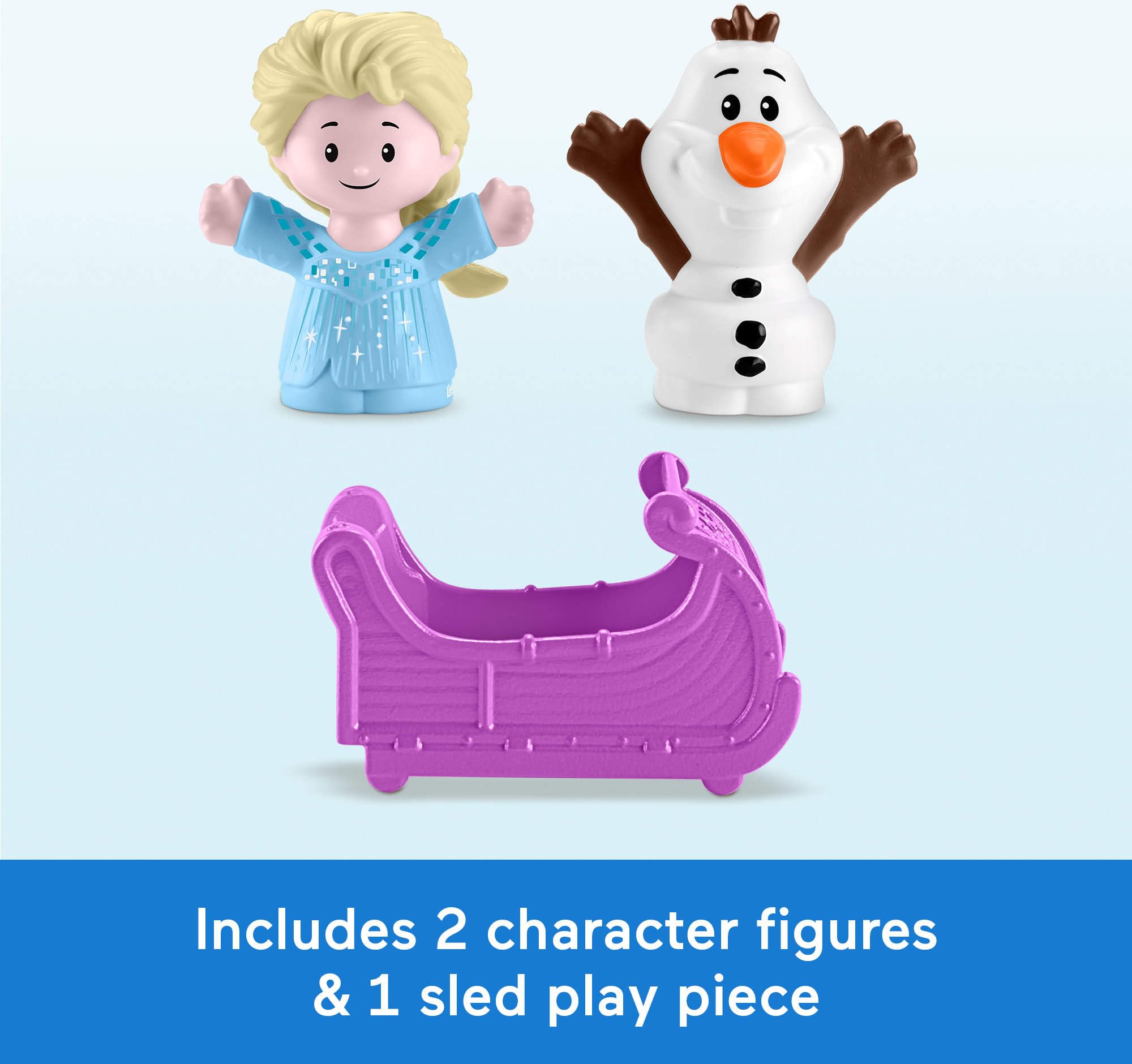 Fisher-Price Little People Toddler Toy Disney Frozen Arendelle Sledding Adventures Playset with Figures for Pretend Play Ages 18+ Months