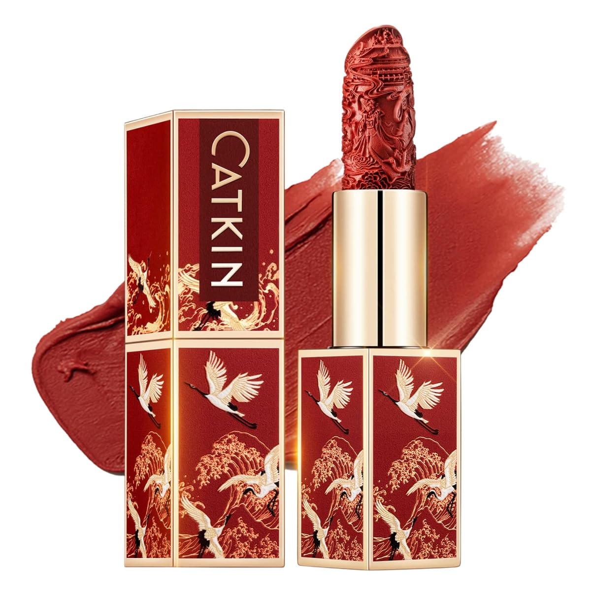 CATKIN Red Lipstick, Semi-Matte, Long Lasting, High Impact, Moisturizing Formula, enriched with Avocado Oil and Vitamin E, 3.2g — image 1