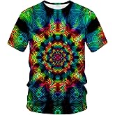 Hisayhe Trippy Psychedelic T-Shirt Men's 3D Cool Graphic Short Sleeve Tees Top