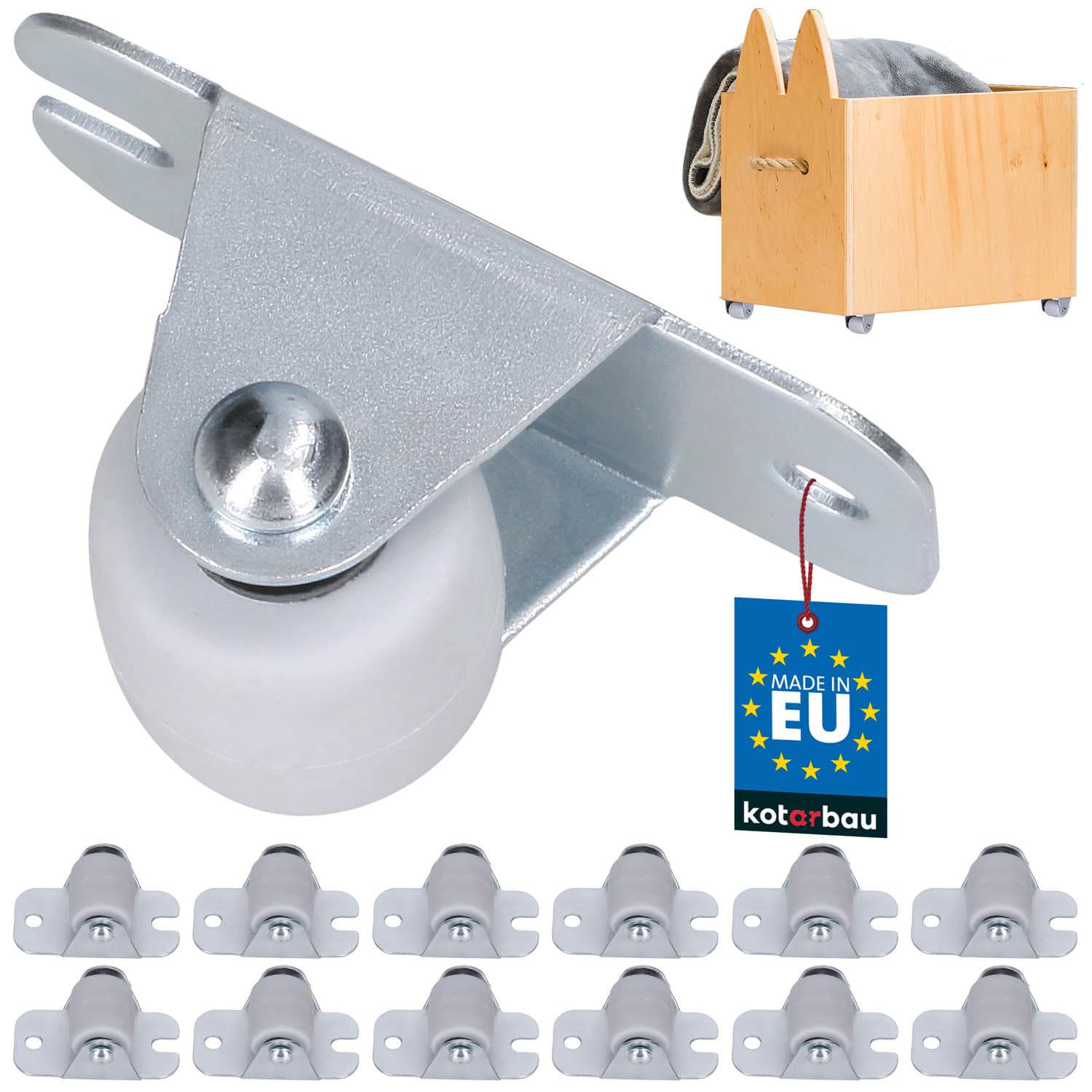 KOTARBAU Transport Wheels 22 mm / 33 mm Rubber Univer. Steel frame furniture castors all floors castors castors boxes fix sliding castors tool rollers fixed castors