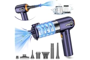 EYYA Handheld Car Vacuum Cleaner Cordless, 16000PA High Power Portable Small Car Vacuum Cleaner & Air Duster, 2 Gear, Digital Display, 6-in-1 Mini Hand Held Vacuum Cleaner for Car, Home, Pet Hair