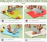 GEMMAHW Chopping Board Set of 4 with Icons & Drip Groove UK Brand view 3