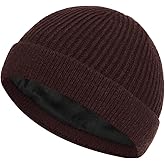 ROYBENS Swag Wool Short Fisherman Beanie for Men Women, Fleece Lined Warm Winter Hat, Knit Cuff Trawler Beanies Skull Cap