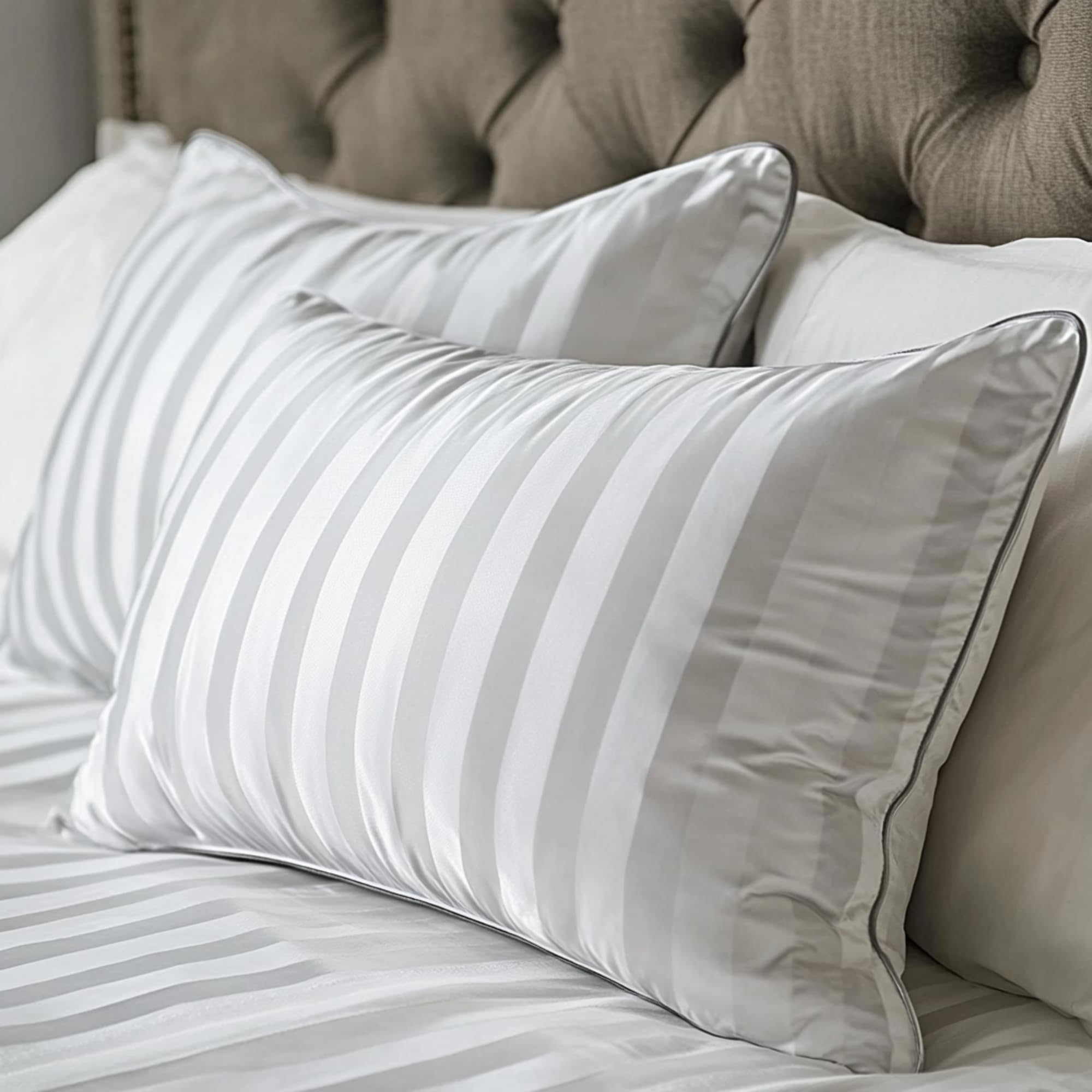 Photo 1 of Hotel Grand Luxury Feather Down Pillows King Size Set of 2 Pack Hypoallergenic Medium Firm Pillows 100% Cotton Breathable Sleeping Pillows for Back/Side Sleepers Bed Pillows,20" X36"(2 Pack)