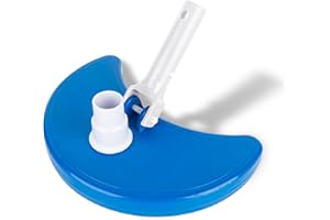 Canamax Half Moon Pool Vacuum Head with Nylon Bristles - Compatible with 1-1/4in 1-1/2in Vacuum Hose - Ideal for Inground Above Ground Pools & Spas Floors, Walls, and Corners - Vinyl Liners Safe