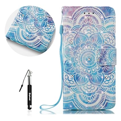 Huawei P9 Lite Hülle Glitzer, Huawei P9 Lite Tasche Leder Glitzer, Huphant Flip Case Leder PU Leather Case Wallet Case Magnet