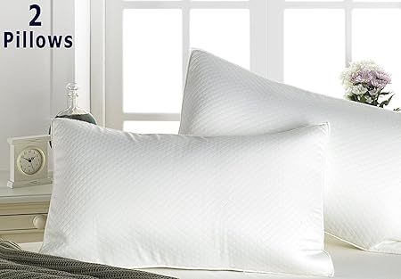 2 Luxury Memory Foam Pillows Quality Visco Elastic Memory Foam