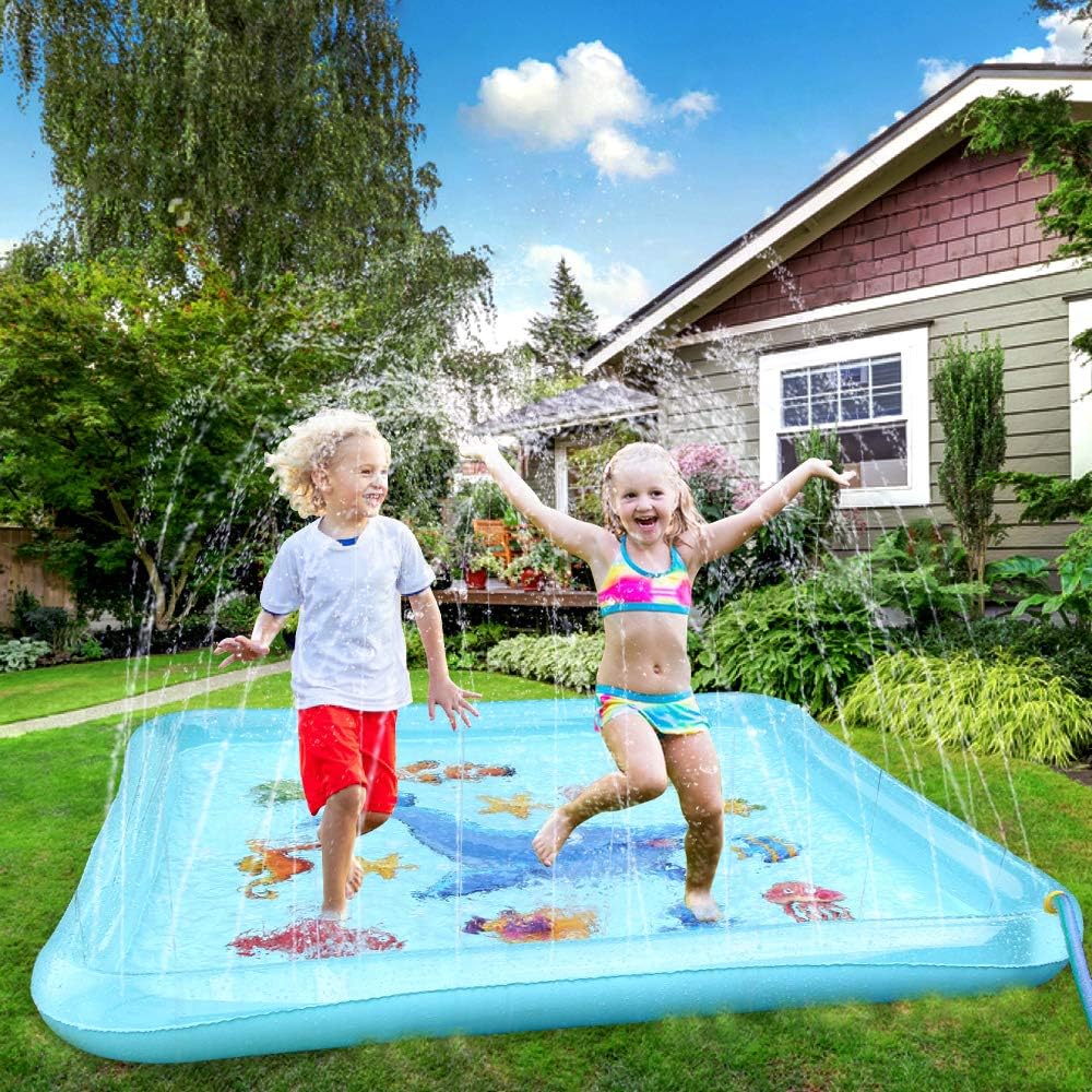 EpochAir Splash Pad - 67" Sprinkler for Kids, Inflatable Wading Pool Outdoor Water Toys Summer Fun Game, Perfect Swimming Pool Toy for Babies and Toddlers: Toys & Games